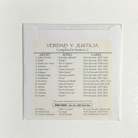 Rare! CD Verdad Y Justicia Compilacion Numero 2 - Picture 2 of 2